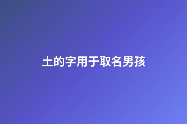 土的字用于取名男孩(土字起名男孩名字)-第1張-男孩起名-玄機派