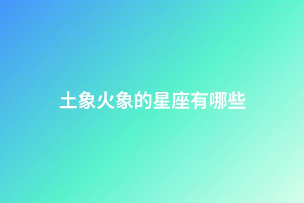 土象火象的星座有哪些-第1張-星座運勢-玄機派