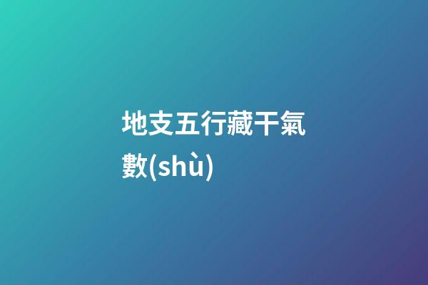 地支五行藏干氣數(shù)