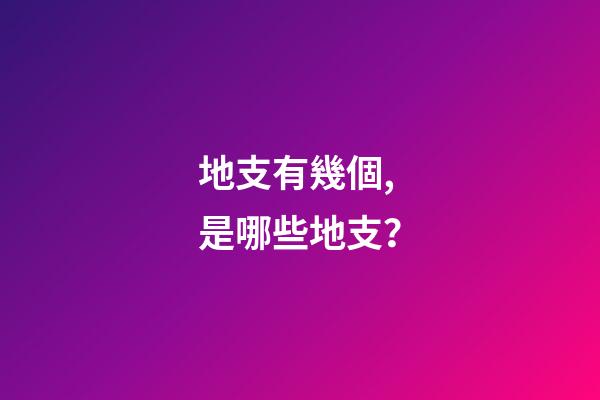 地支有幾個,是哪些地支？