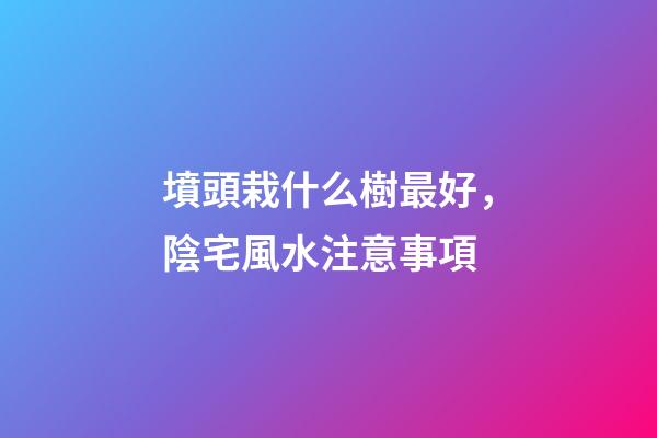 墳頭栽什么樹最好，陰宅風水注意事項