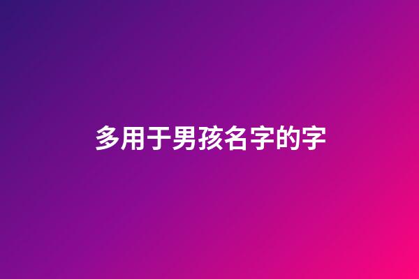 多用于男孩名字的字(常用于男孩名字的字)-第1張-男孩起名-玄機派