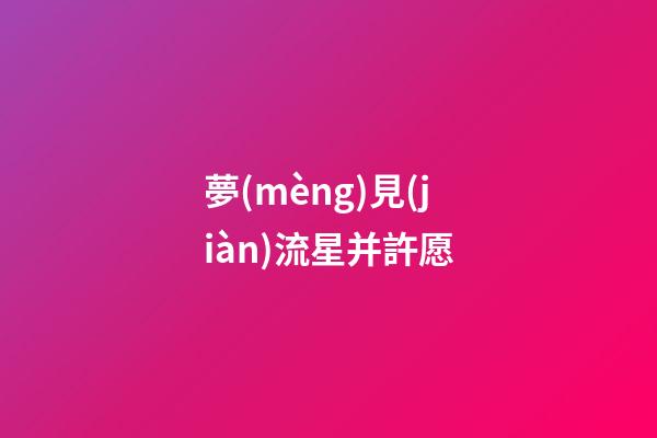 夢(mèng)見(jiàn)流星并許愿