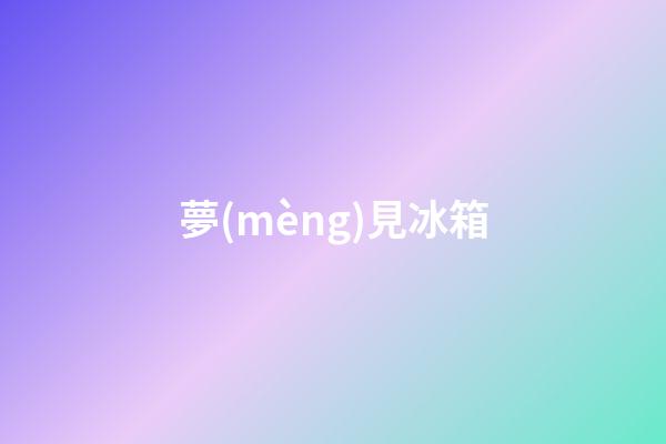 夢(mèng)見冰箱