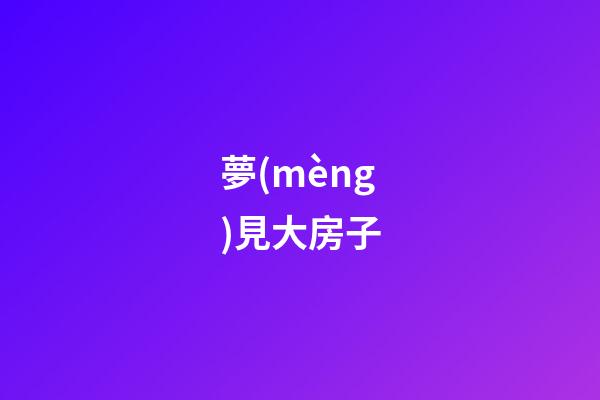 夢(mèng)見大房子