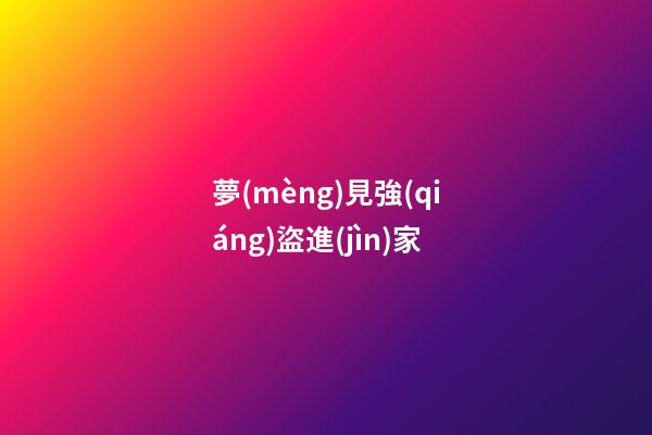夢(mèng)見強(qiáng)盜進(jìn)家