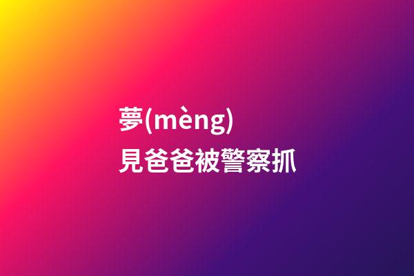 夢(mèng)見爸爸被警察抓