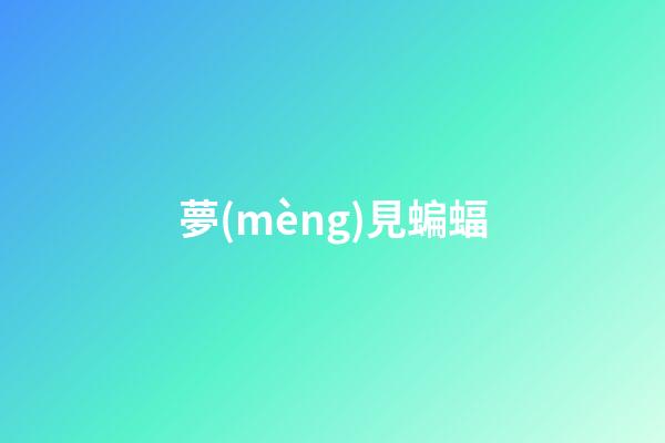 夢(mèng)見蝙蝠