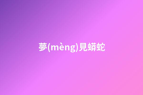 夢(mèng)見蟒蛇