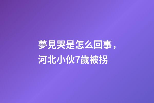 夢見哭是怎么回事，河北小伙7歲被拐-第1張-觀點(diǎn)-玄機(jī)派