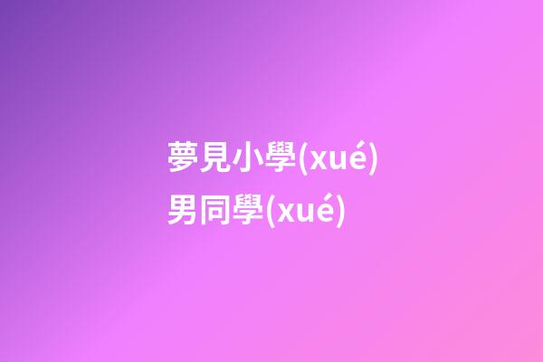 夢見小學(xué)男同學(xué)