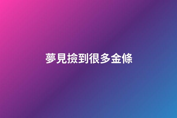 夢見撿到很多金條