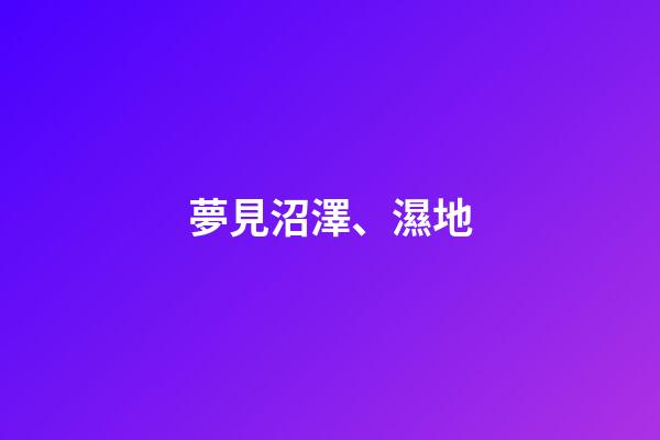 夢見沼澤、濕地
