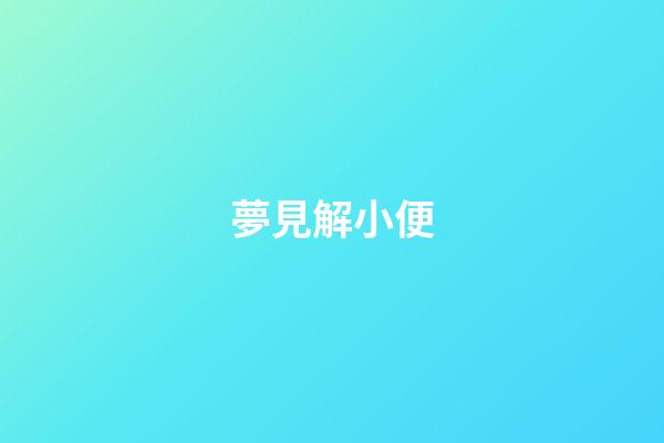 夢見解小便