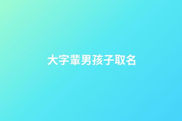 大字輩男孩子取名(大字輩取名字大全)-第1張-男孩起名-玄機派