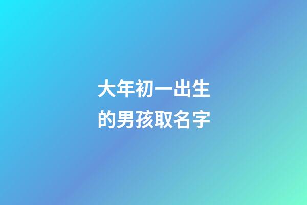 大年初一出生的男孩取名字(大年初一出生的男孩取名字大全)