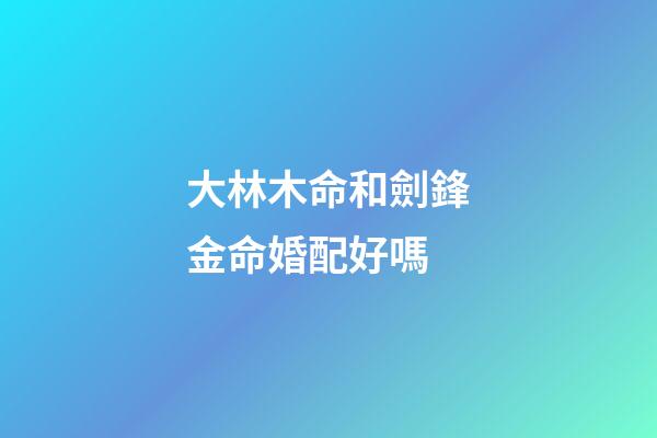 大林木命和劍鋒金命婚配好嗎