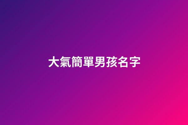 大氣簡單男孩名字(好聽簡單男孩名)-第1張-男孩起名-玄機派