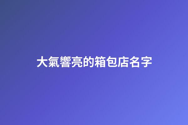 大氣響亮的箱包店名字