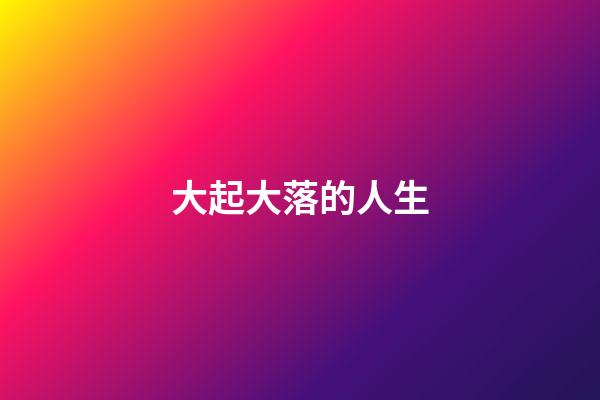 大起大落的人生