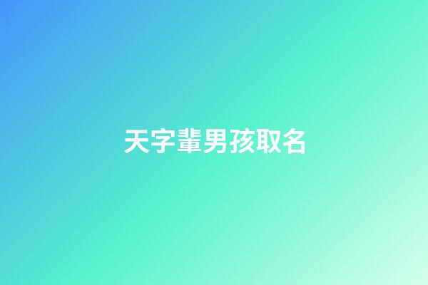 天字輩男孩取名(天字輩男孩取名大全)-第1張-男孩起名-玄機派