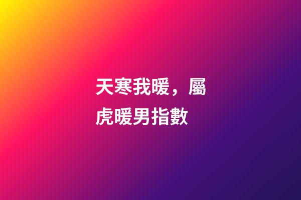 天寒我暖，屬虎暖男指數