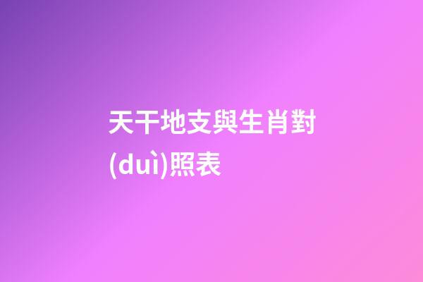 天干地支與生肖對(duì)照表