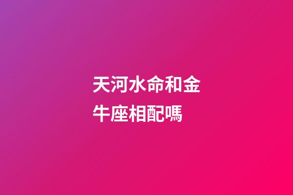 天河水命和金牛座相配嗎