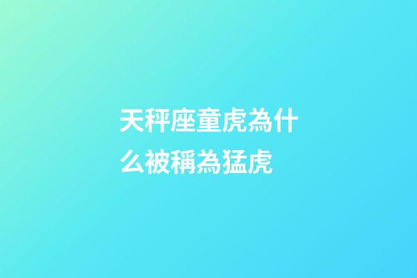 天秤座童虎為什么被稱為猛虎
