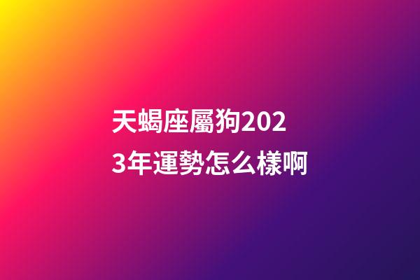 天蝎座屬狗2023年運勢怎么樣啊-第1張-星座運勢-玄機派