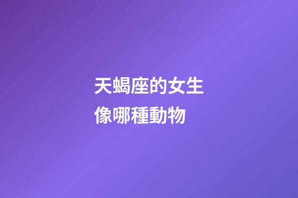 天蝎座的女生像哪種動物-第1張-星座運勢-玄機派