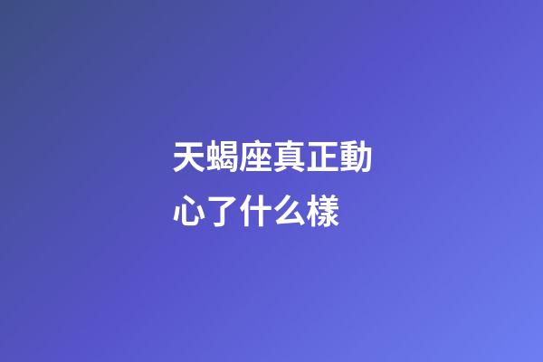 天蝎座真正動心了什么樣-第1張-星座運勢-玄機派