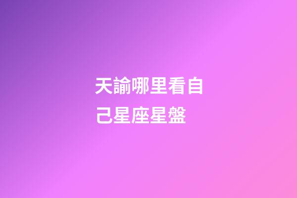 天諭哪里看自己星座星盤-第1張-星座運勢-玄機派