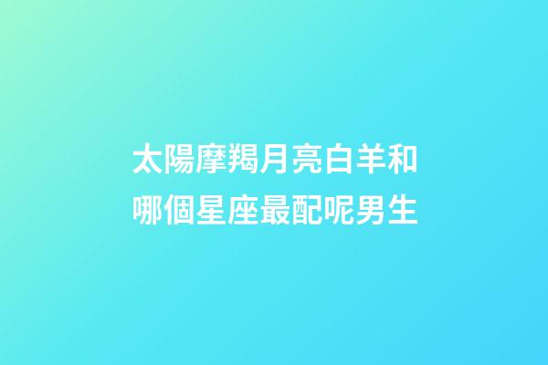 太陽摩羯月亮白羊和哪個星座最配呢男生-第1張-星座運勢-玄機派