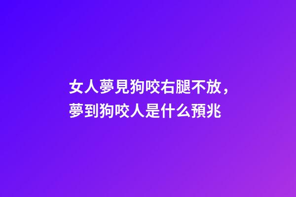 女人夢見狗咬右腿不放，夢到狗咬人是什么預兆-第1張-觀點-玄機派
