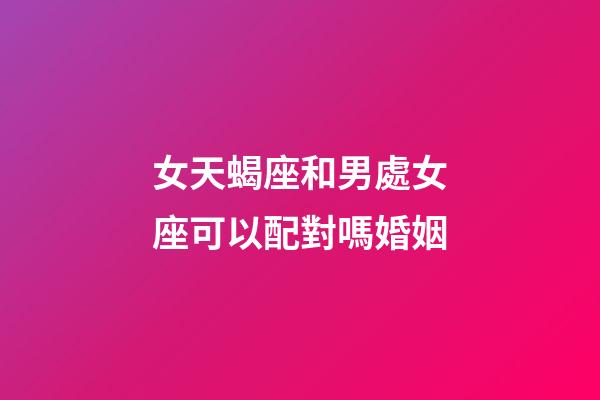 女天蝎座和男處女座可以配對嗎婚姻-第1張-星座運勢-玄機派