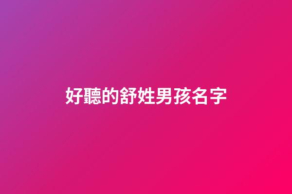 好聽的舒姓男孩名字(好聽的舒姓男孩名字大全)-第1張-男孩起名-玄機派
