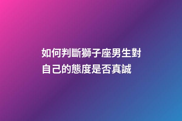 如何判斷獅子座男生對自己的態度是否真誠-第1張-星座運勢-玄機派