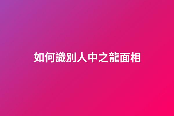 如何識別人中之龍面相