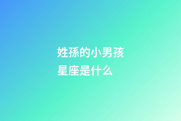 姓孫的小男孩星座是什么
