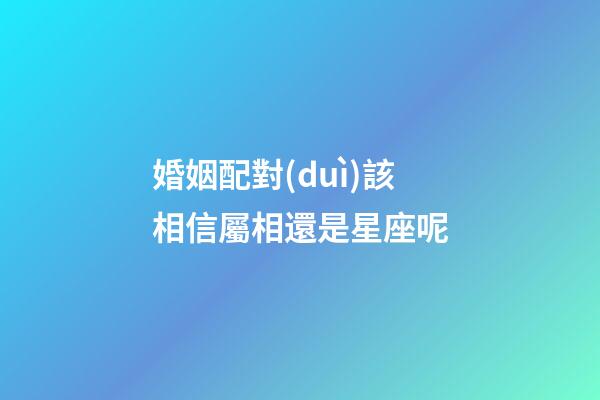婚姻配對(duì)該相信屬相還是星座呢-第1張-星座運(yùn)勢-玄機(jī)派