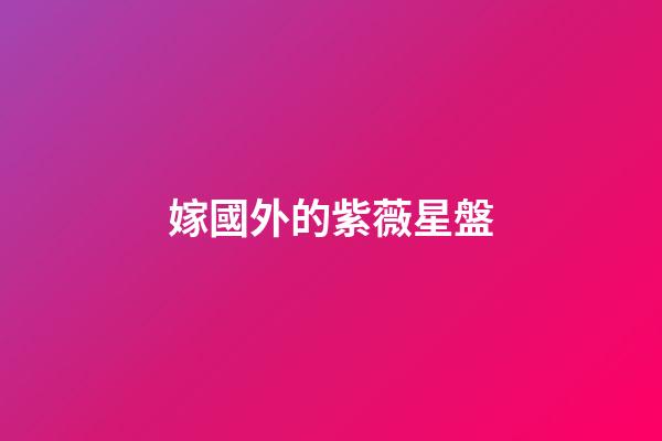 嫁國外的紫薇星盤