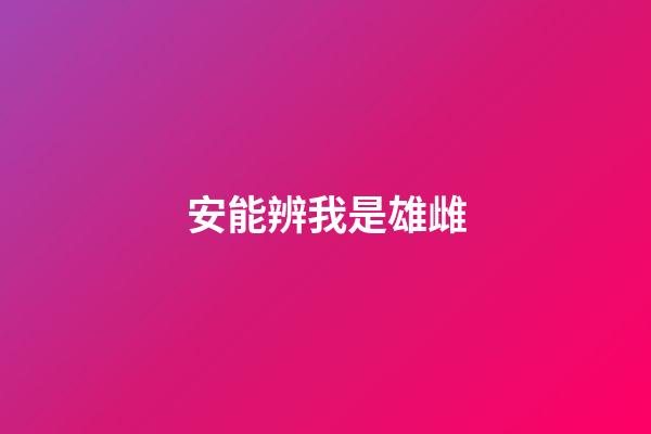 安能辨我是雄雌