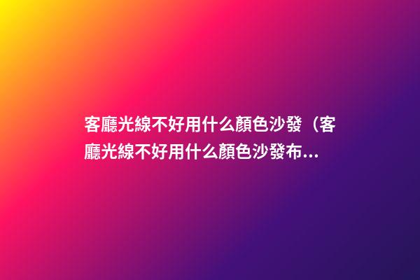 客廳光線不好用什么顏色沙發（客廳光線不好用什么顏色沙發布）