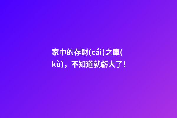 家中的存財(cái)之庫(kù)，不知道就虧大了！