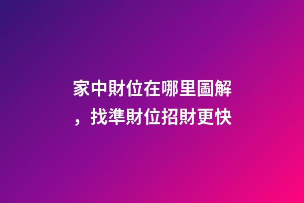 家中財位在哪里圖解，找準財位招財更快