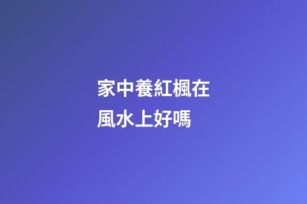 家中養紅楓在風水上好嗎