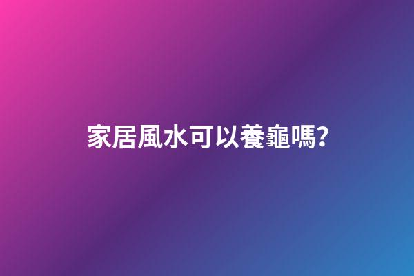 家居風水可以養龜嗎？
