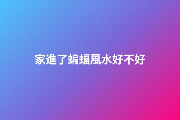 家進了蝙蝠風水好不好
