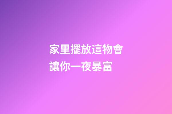 家里擺放這物會讓你一夜暴富